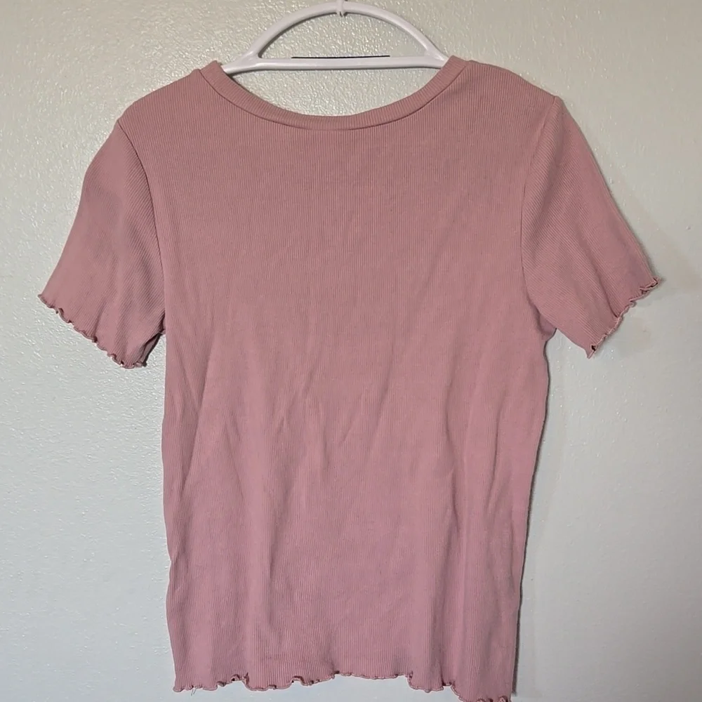 LulaRoe | Blush Lettuce Trim Short Sleeve Tee Size Medium